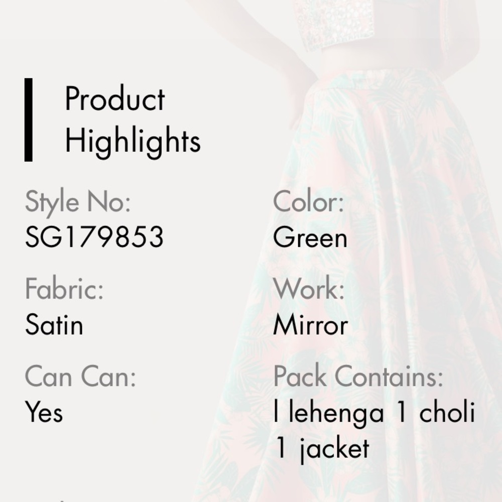 Kalki Orange and Green Embellished Lehenga Set - Picture 7 of 13
